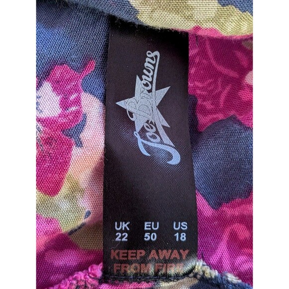 Joe Browns Dress Women’s 18 Pink Multi Floral 3/4 Sleeve Surplice Cottagecore - Picture 4 of 13